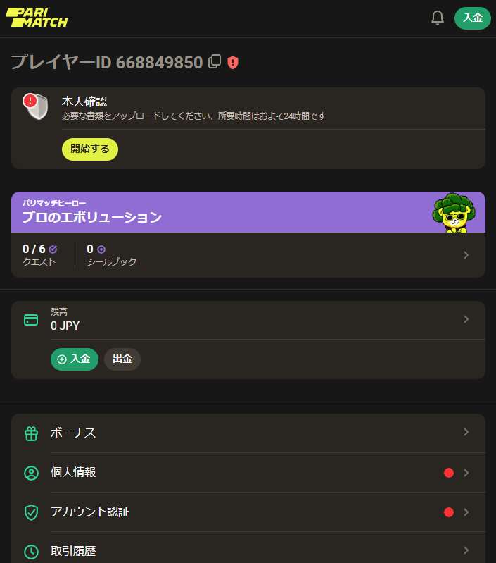 責任あるゲームツールを使用できるユーザーの個人キャビネット